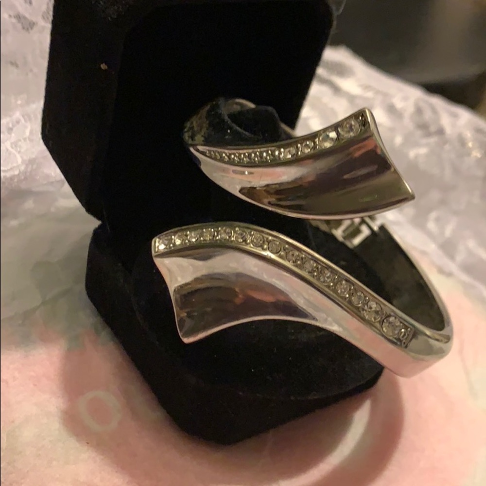 Shined Stainless Steel CZ Bracelet   NWOT